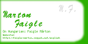 marton faigle business card